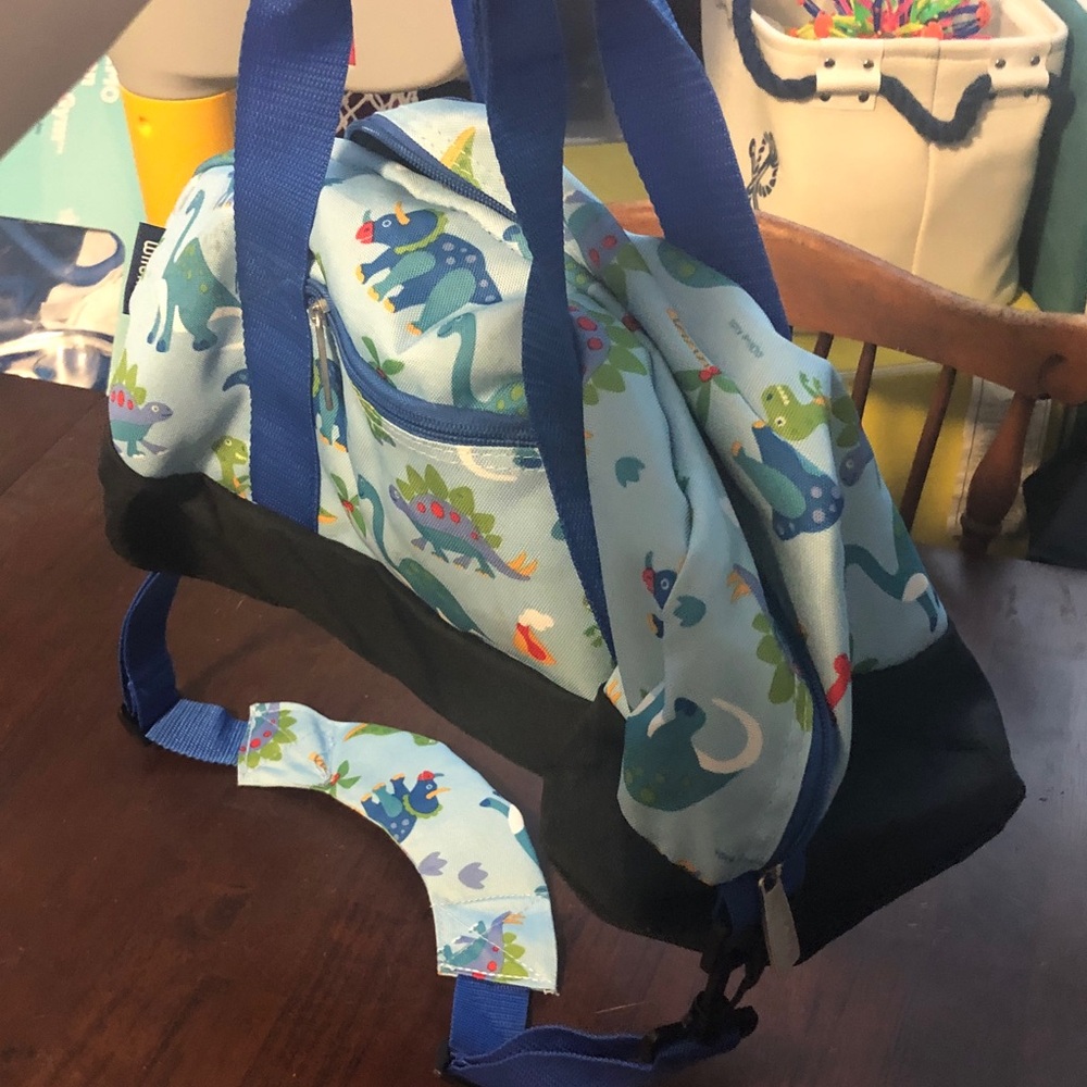 🥧🔥 Kids Dinosaur Print Duffel Bag with Handles and Shoulder Strap